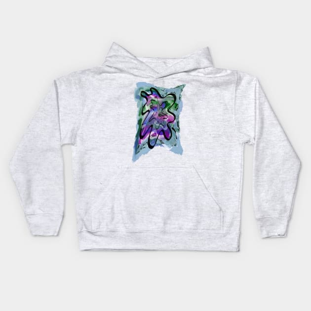 Ink Splot Outline Kids Hoodie by Michelle Le Grand